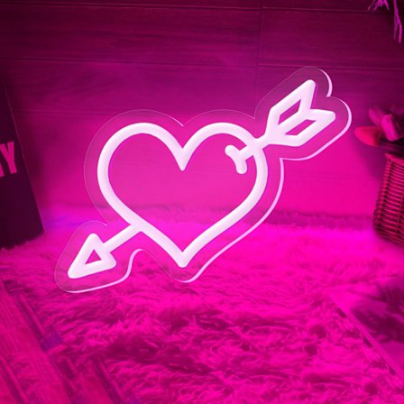 Neon Hjärta Lampa Alla Hjärtans Dag Neon Skylt Dimbar Hjärta Väggdekor Alla Hjärtans Dag Fönsterlampor Led Bröllopsskylt för Alla Hjärtans Dag 