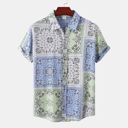 T-shirt Med Geometriskt Print För Män