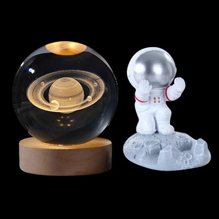Luminous Planetary Galaxy Astronaut Crystal Ball With Astronaut Hand Push Night Light Usb Power Supply To Keep Warm/rgb Bedside Light Childrens Gift