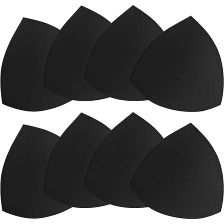 4 par bröstkuddar, avtagbara sport-bh-kupor, triangel Black A/B