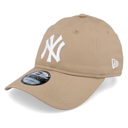 New Era - New York Yankees League Essential 9TWENTY Camel/White Dad Cap Unconstructed Beige Cap - MLB @ Hatstore