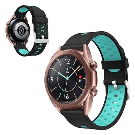Samsumg Galaxy Watch 3 (41mm) kaksivärinen silikoninen ranneke - Musta / Vihreä Black