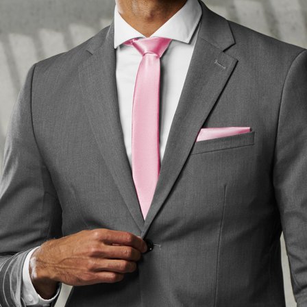Shiny Baby Pink 6cm Basic Tie for Men - Skinny ties