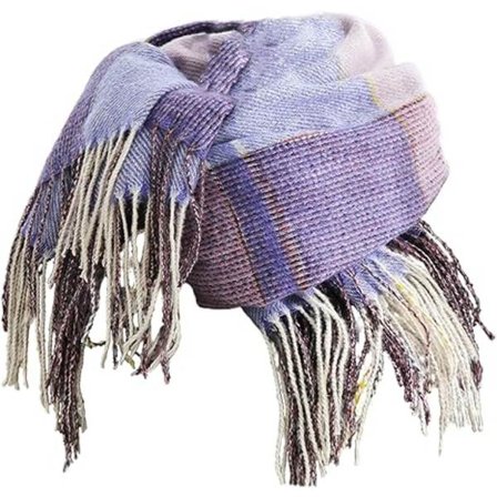 Dame Imitation Cashmere Sjal - Vinter Lang Blød Varmt Tartan Tassel Sjal Sjal til Damer, Tassel Sjal Sjal Gaver til Kvinder (Lilla)
