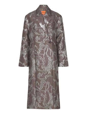 Long Sleeve Straight Coat, 2269 Wov Tynd Frakke Brown STINE GOYA