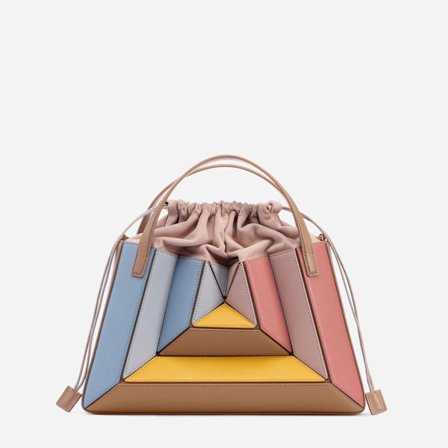 Designer Triangel Vikbar Väska Flerfärgad Splice Handväska 2023 Ny MINI En axel Oblique Straddle Damväska