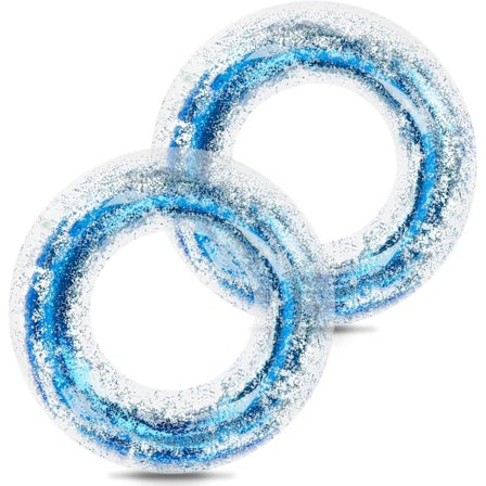 Uimarengas aikuisille, ilmatäytettävä uima-allasrenkaat helmillä, läpinäkyvä kelluva rengas sateenkaaren helmillä uimarengas