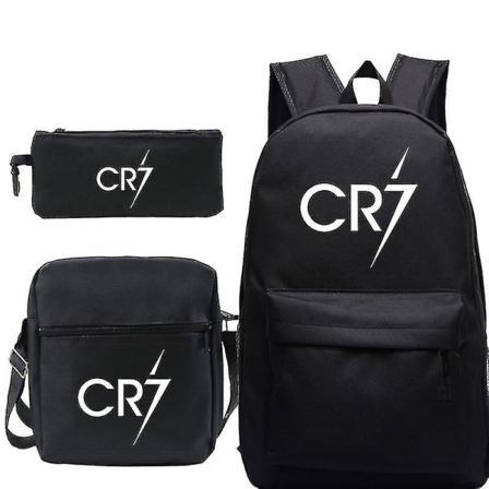 3 st set Cristiano Ronaldo Cr7 skolväska elever pojkar flickor skolväska nytt mönster skolväska Cr7 mode ryggsäck Only-backpack 13