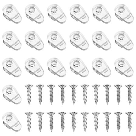 20 stk Speilholderklips Plastfesteklips Med Skruer For Feste Speil Skapdør