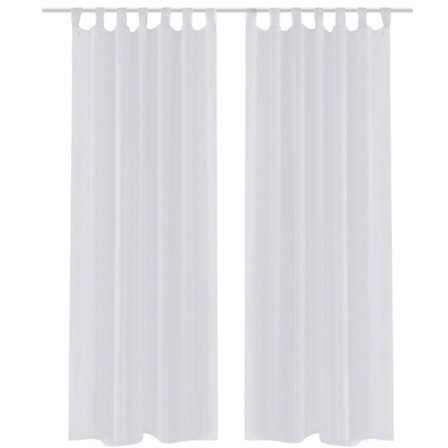 vidaXL Genomskinlig vit gardin 140 x 225 cm 2-pack