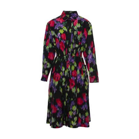 Kenzo, Waisted Midi Dress Czarny, Kobieta, Rozmiar: S