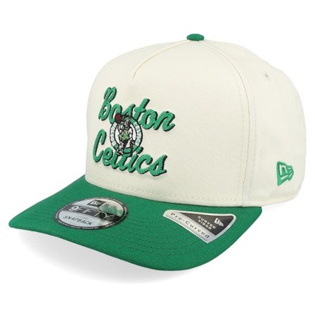New Era - White adjustable Gorra - Boston Celtics 9FORTY Chainstitch Chrome/Green Adjustable @ Hatstore