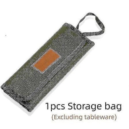 Udendørs Camping Bestik Opbevaringstaske Bærbar Rullepose Taske Bestik Opbevaring Vandafvisende Etui Til Gafler Skeer Spisepinde