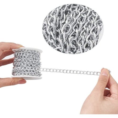 *Vridne store ledkæde, usvejset, sølv aluminium med spole, 1*