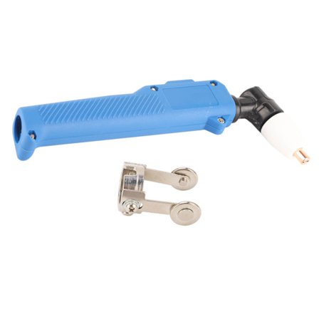 PT31 Plasma Leikkauspoltin Pää Kaareva Kahva Kädessä Plasma Leikkuri Poltin Pää Ohjaustelan Sininen