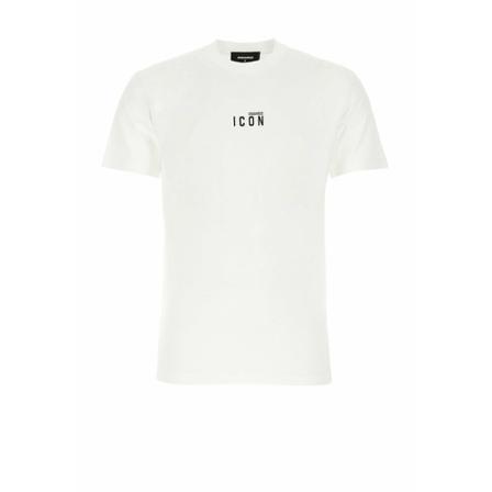 Dsquared2 Cotton T-shirt with small logo , Wit , Heren , Maat: M