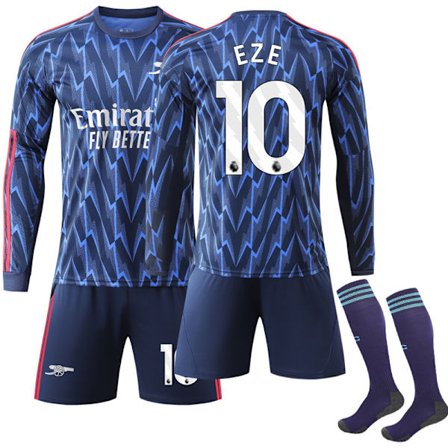 25-26 Arsenal Bortedrakt Langermet Barn Voksen Fotballdrakt med Sokker