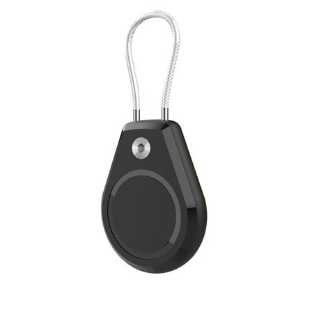 Apple AirTag-etui vandtæt med stålkabel - sort