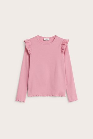 Kappahl | Ribbad långärmad topp | Rosa