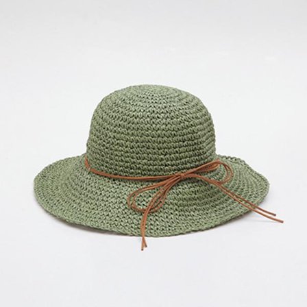 Håndvævet, foldbar sommerhat med bred skygge til damer