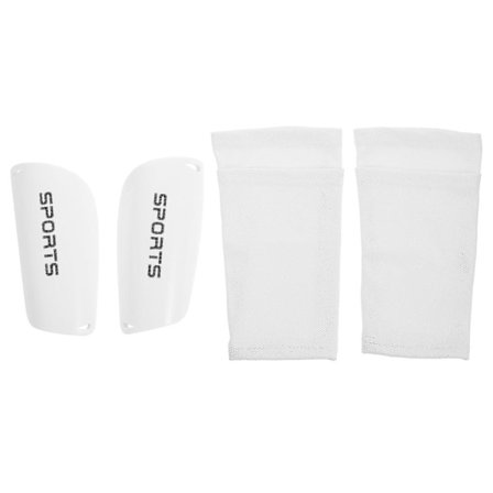 Fotbollsskydd för ben, vita, med strumpa