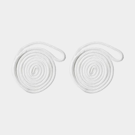 Fenderové lano s opletaným okem NOCK Mollösund, 16-pramenný polyester, 1.5 metru x, Ø6 mm, kulatý, bílý, 2-pack