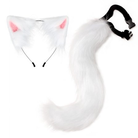 Wolf Fox Cat Plysch svansöron Prop Halloween Cosplay