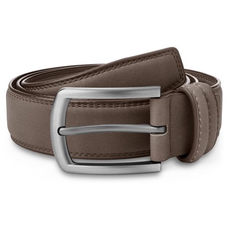 Traditio | Dark Brown Traditional Faux Suede Belt for Men - Leather Belts