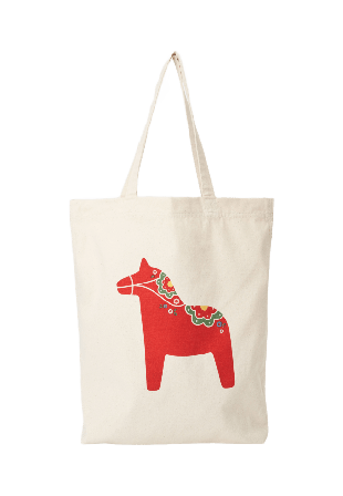 Åhléns Home Tygkasse DALAHÄST Tygväskor Vit ONESIZE