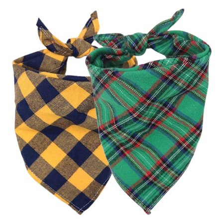 Klassisk Buffalo Pläd Husdjurs Triangel Haklappar Halsduk Röd Grön Pläd Hundhalsdukar,D