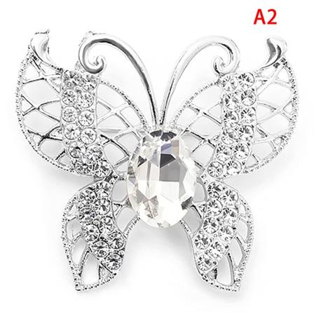 Alloy Rhinestone Butterfly Brosje Mote All-match skjerf Buckl A2
