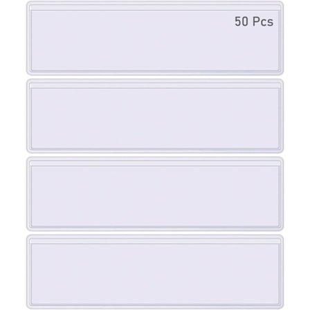 Selvklæbende Etiketholder, 50 stk. Transparent Etiketholder Selvklæbende Etiketholder Etiketmaskine, til Kontor, Supermarked, Bogreol, Hylde, 