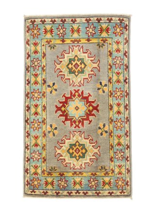 Noué À La Main Kazak Fine Tapis 58X98 De Laine Orange/Marron Petit