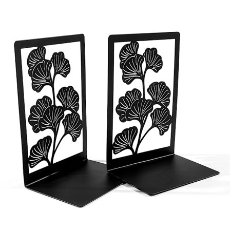 (Svart) 2 stk Bokstøtter Bokstopper Hylle-Bokpresse Metall, Bok B