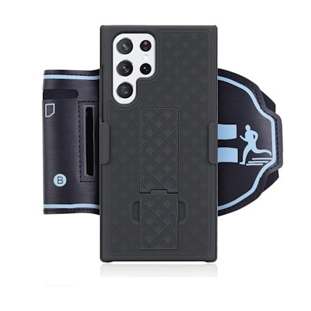 Sporty Samsung Galaxy S22 Ultra sportsband - Svart