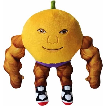 Italiensk Brainrot Plysch, 25cm U Din Din Din Din Dun Ma Din Din Din Dun Orange Fitness Plyschkudde, perfekt för videospelsfans och kroppsbyggare.