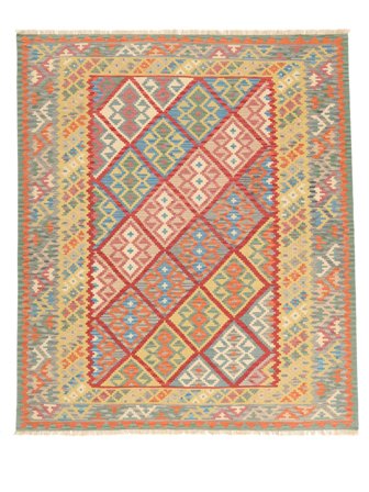 Orientalisk Kelim Ghashghai Matta 256X302 Brun/Grön Stor Persien