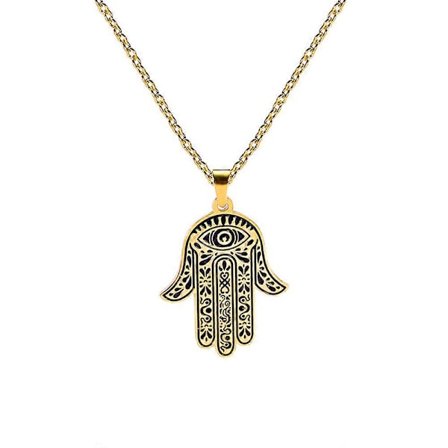 Vintage Hamsa Hand of Fatima Vedhæng Halskæde Rustfrit Stål Tyrkisk Ondt Øje Halskæder Ånd Heldig Smykker til Mænd