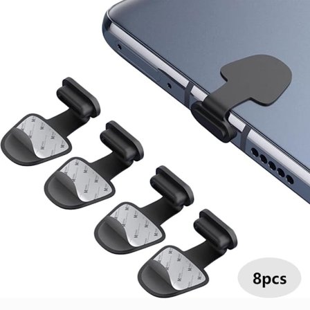 8-pak støvpropper til mobiltelefoner - kompatible med USB-C/Lightning, støvtætte, holdbare og tabssikre kontaktbeskyttere