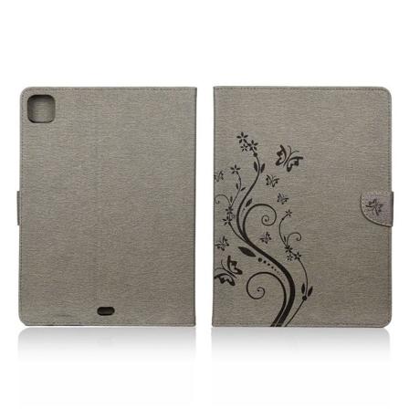 iPad Pro 11 inch (2020) fjäril avtryck läder flip fodral - grå Silvergrå