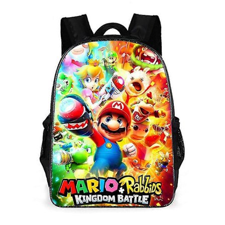 Super Mario Ryggsäck Pojkar Flickor Barn Tecknad Skolväska Bokväska Reseryggsäck Present GS