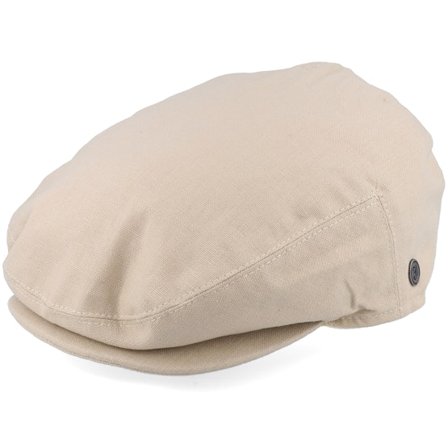 Jaxon & James - Beige flatcap Czapka Z Daszkiem - Linen Natural Flat Cap @ Hatstore