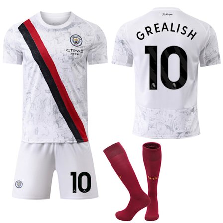 25-26 Manchester City F.C. Bortedrakt NO.10 GREALISH Drakter Barn Voksen Fotballutstyr med Sokker