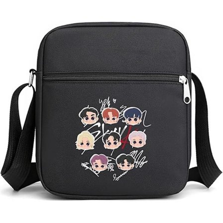 K-pop Merch Stray Kids Merch Crossbody Vesker for Kvinner Menn Crossbody Veske med Glidelåslommer Håndveske Skulderveske