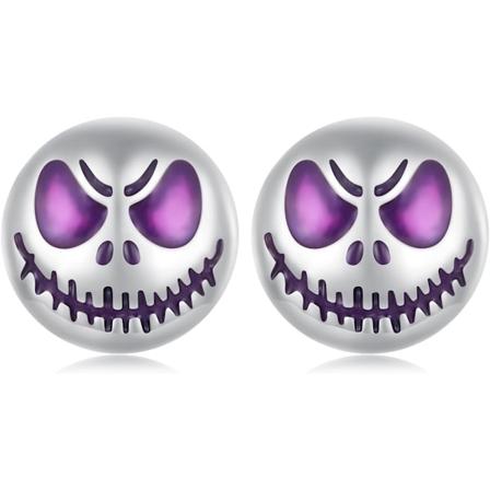 Punk Ghost Face Halloween Pienet Napit Naisille 925 Sterling Hopeaa Goottilainen Kallo Kasvot Py re Biker Luminoiva Sis ll