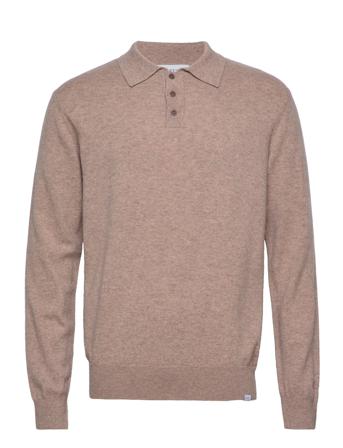 Frank Polo Knit Polos Long-sleeved Beige Les Deux