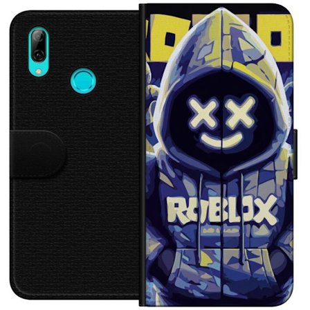 Kompatibelt Lommeboketui til Huawei Huawei P smart 2019 Blågul Roblox hettegenserfigur med minimalistisk neonstil og masket ansikt, moderne spillillu