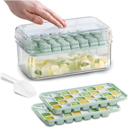 Primaoace isterningebakker, isterningeform med låg og skraldespand