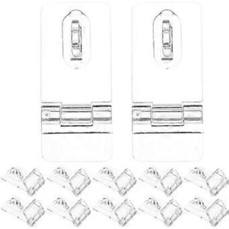 12 Sæt Akryl Haspelspænder Haspelås Transparent Smykkeskrin Låse Spænde