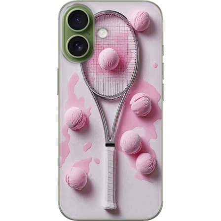 Kompatibel Mobilcover til Apple Apple iPhone 17 Rosa glaskugler og tennisketsjer i et kreativt stillbillede med legende popfølelse og moderne design,
